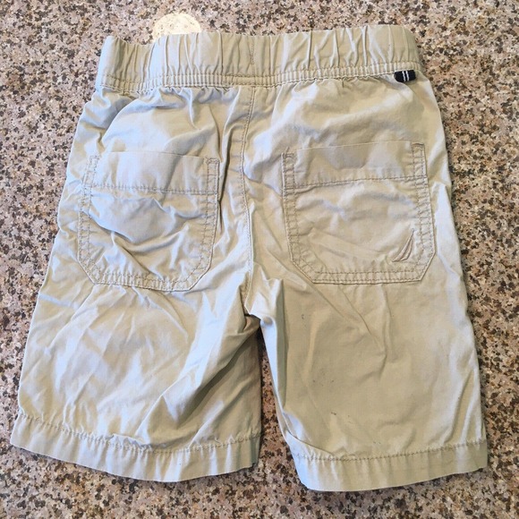 Nautica Size 4 Solid Beige Khaki Cargo Shorts Knee Length Elastic Waist - Picture 2 of 12